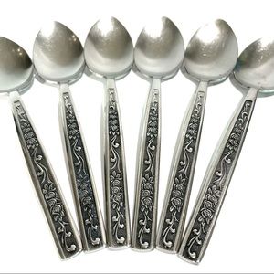 6 Vintage Lancaster Stainless silver Spoons Japan